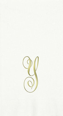 3-Ply White Guest Towels - Gold Antoinette - Y