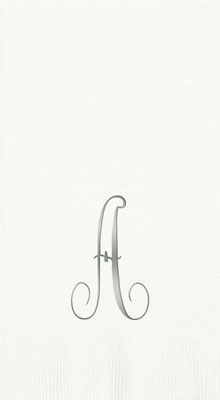 3-Ply White Guest Towels - Silver Antoinette - A
