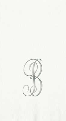 3-Ply White Guest Towels - Silver Antoinette - B