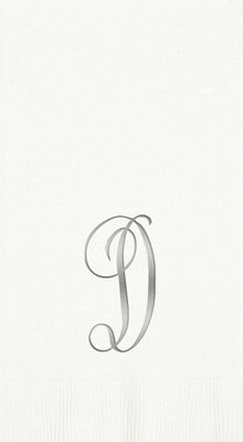 3-Ply White Guest Towels - Silver Antoinette - D