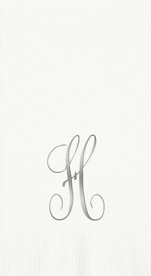 3-Ply White Guest Towels - Silver Antoinette - H