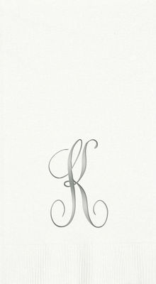 3-Ply White Guest Towels - Silver Antoinette - K