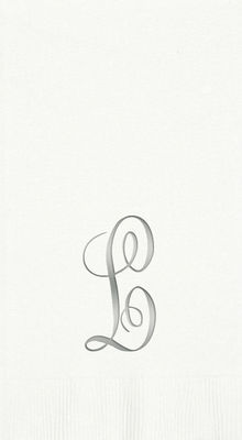 3-Ply White Guest Towels - Silver Antoinette - L