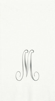 3-Ply White Guest Towels - Silver Antoinette - M