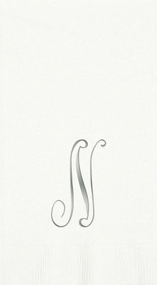 3-Ply White Guest Towels - Silver Antoinette - N