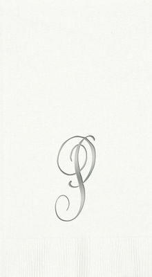 3-Ply White Guest Towels - Silver Antoinette - P