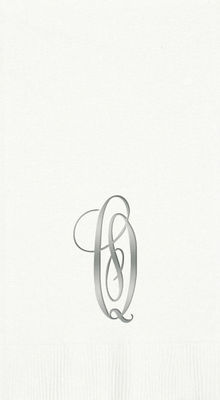 3-Ply White Guest Towels - Silver Antoinette - Q