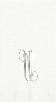 3-Ply White Guest Towels - Silver Antoinette - U