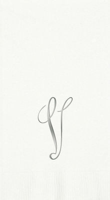 3-Ply White Guest Towels - Silver Antoinette - V