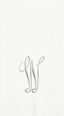 3-Ply White Guest Towels - Silver Antoinette - W
