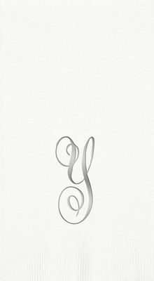 3-Ply White Guest Towels - Silver Antoinette - Y