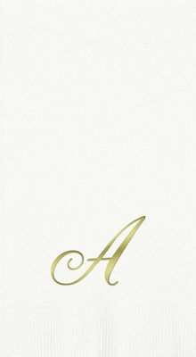 3-Ply White Guest Towels - Gold Quill - A