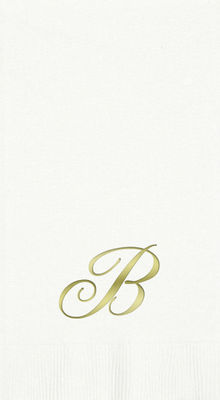 3-Ply White Guest Towels - Gold Quill - B