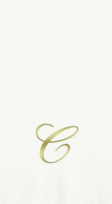 3-Ply White Guest Towels - Gold Quill - C