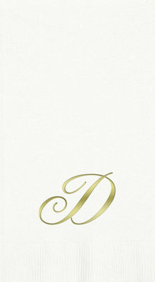 3-Ply White Guest Towels - Gold Quill - D