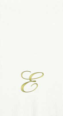 3-Ply White Guest Towels - Gold Quill - E