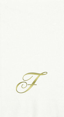 3-Ply White Guest Towels - Gold Quill - F