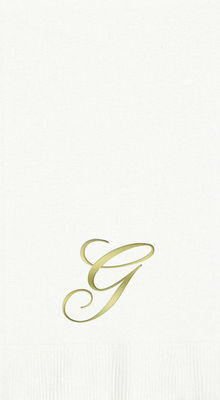 3-Ply White Guest Towels - Gold Quill - G