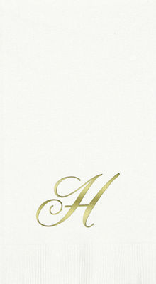 3-Ply White Guest Towels - Gold Quill - H