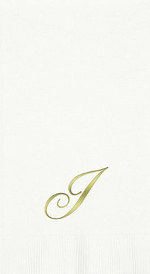 3-Ply White Guest Towels - Gold Quill - I