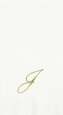 3-Ply White Guest Towels - Gold Quill - J