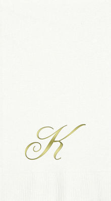 3-Ply White Guest Towels - Gold Quill - K