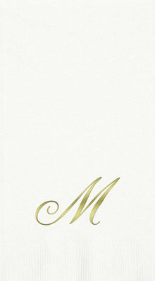 3-Ply White Guest Towels - Gold Quill - M