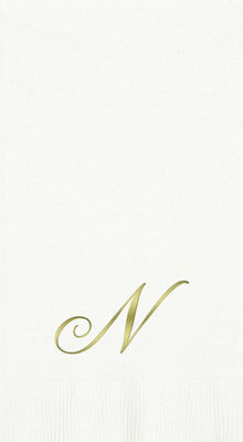 3-Ply White Guest Towels - Gold Quill - N
