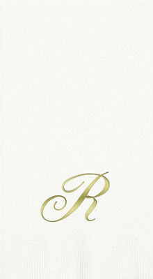 3-Ply White Guest Towels - Gold Quill - R