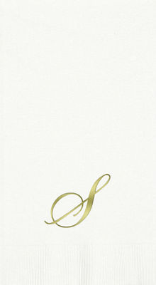 3-Ply White Guest Towels - Gold Quill - S