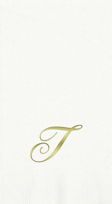 3-Ply White Guest Towels - Gold Quill - T