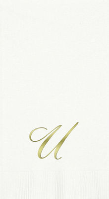 3-Ply White Guest Towels - Gold Quill - U