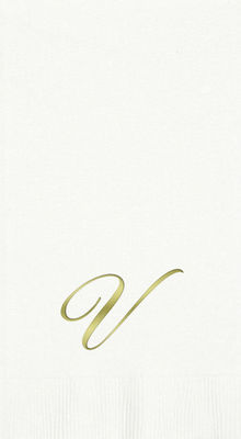 3-Ply White Guest Towels - Gold Quill - V
