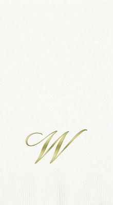 3-Ply White Guest Towels - Gold Quill - W