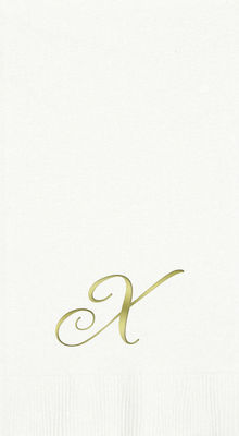 3-Ply White Guest Towels - Gold Quill - X