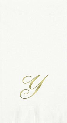 3-Ply White Guest Towels - Gold Quill - Y