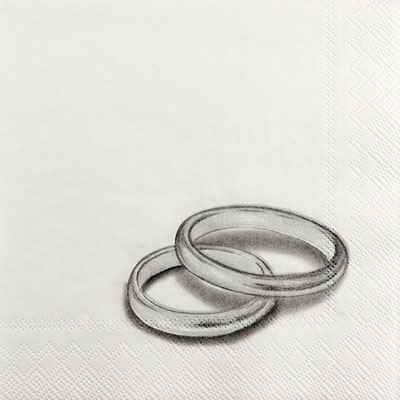 Rings Beverage Napkins - Silver