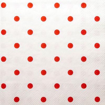 Little Dots Beverage Napkins - Red