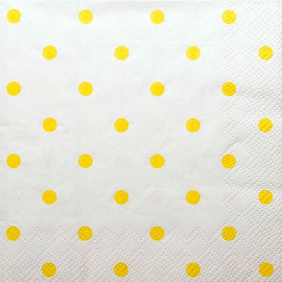 Little Dots Beverage Napkins - Yellow