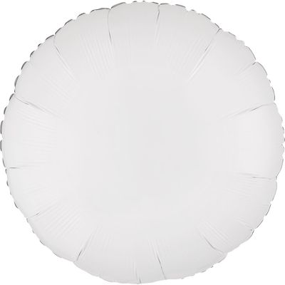 Metallic White 18-inch Round Mylar Balloons - 10ct