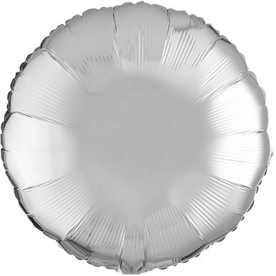 Metallic Silver 18-inch Round Mylar Balloons - 10ct