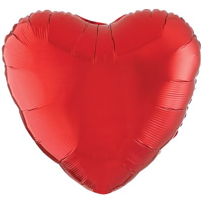 Metallic Red 18-inch Heart Mylar Balloons - 10ct