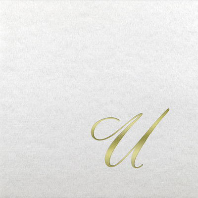 Linun Beverage Napkins - Gold Quill - U