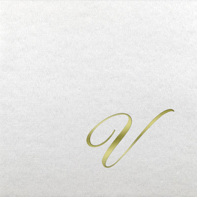 Linun Beverage Napkins - Gold Quill - V