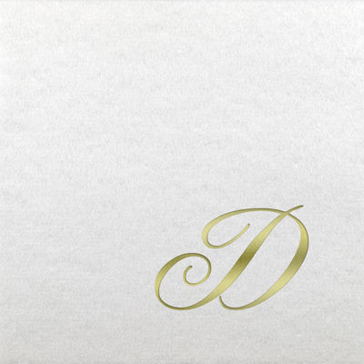 Linun Beverage Napkins - Gold Quill - D