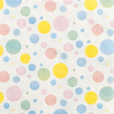 Oh Baby Dots Beverage Napkins - Pastel