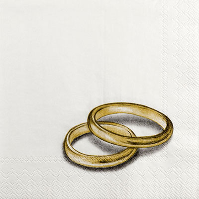 Rings Beverage Napkins - Gold