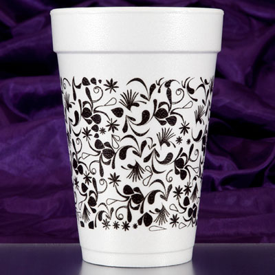 Pattern Designs Foam Cups - Black