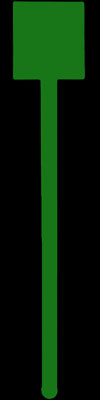 Green Square 6" Plastic Stir Sticks